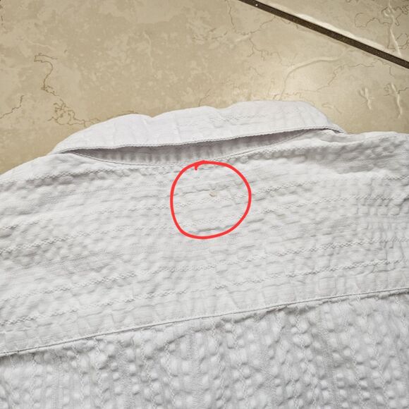 Mutual Weave Men’s Shirt XXL Button Up White 100% Cotton Strait Hem Short Sleeve - Picture 9 of 10